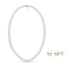 Load image into Gallery viewer, 8.0-8.5 mm White Hanadama Akoya Pearl Set