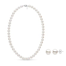 Load image into Gallery viewer, 8.0-8.5 mm White Hanadama Akoya Pearl Set