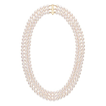 Load image into Gallery viewer, 6.5-7.0 mm Triple-Strand AAA White Freshwater Pearl Necklace
